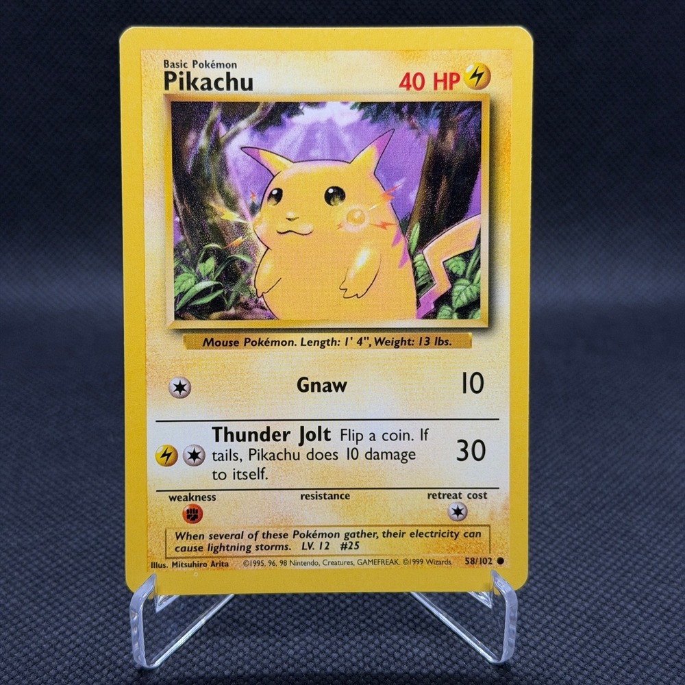 Pikachu 1999 Base‎ Set #58 Common Pokemon Card LP